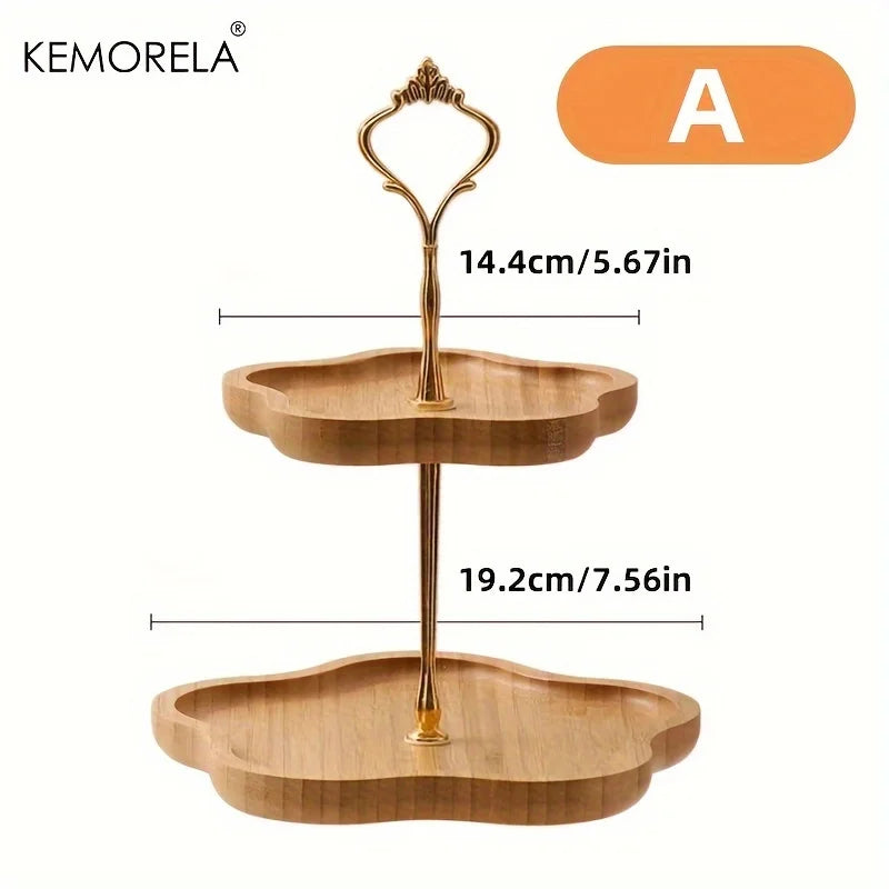 Wooden 2/3-Tier Dessert Stand – Cake, Cookie & Candy Tray Tiered Dessert Stand Axl A