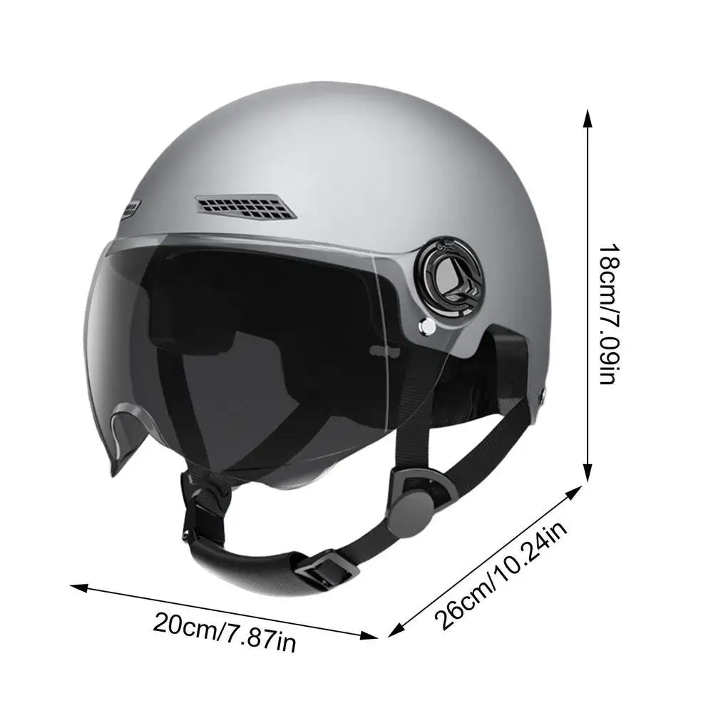Axl Adult Half Face Helmet with Goggles | E-Mark Certified Half Face Helmet Axl 3C-310-Grey