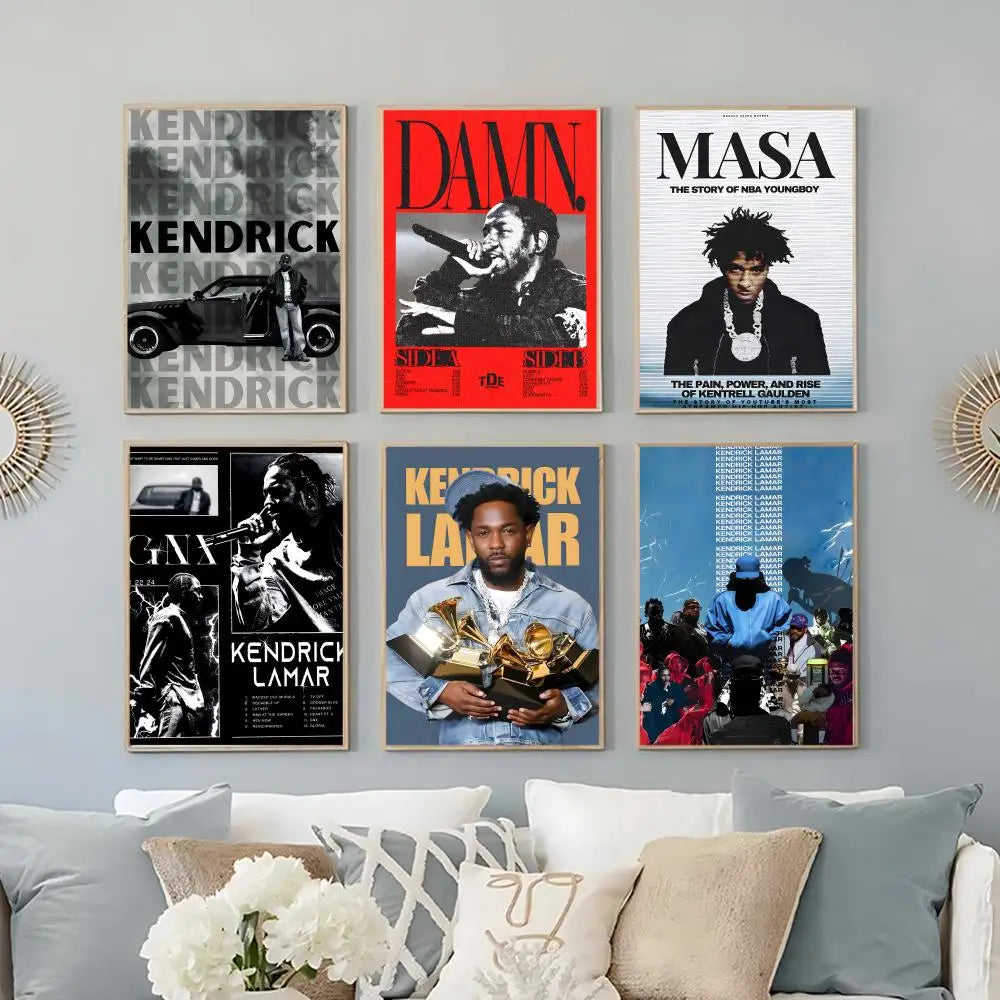 Kendrick Lamar HD Poster – Self-Adhesive Waterproof Wall Art Wall Art Poster Axl