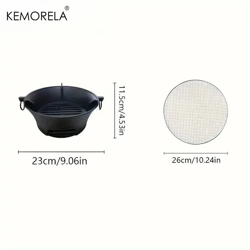 KEMORELA Cast Iron Charcoal Stove – Portable BBQ Grill Charcoal BBQ Grill Axl 1 Set