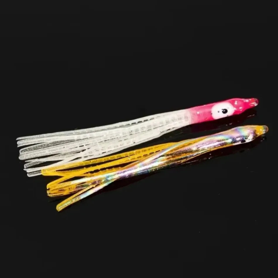10-Pack Luminous Squid Skirt Fishing Lures | Soft Rubber Bait Fishing Lures Axl