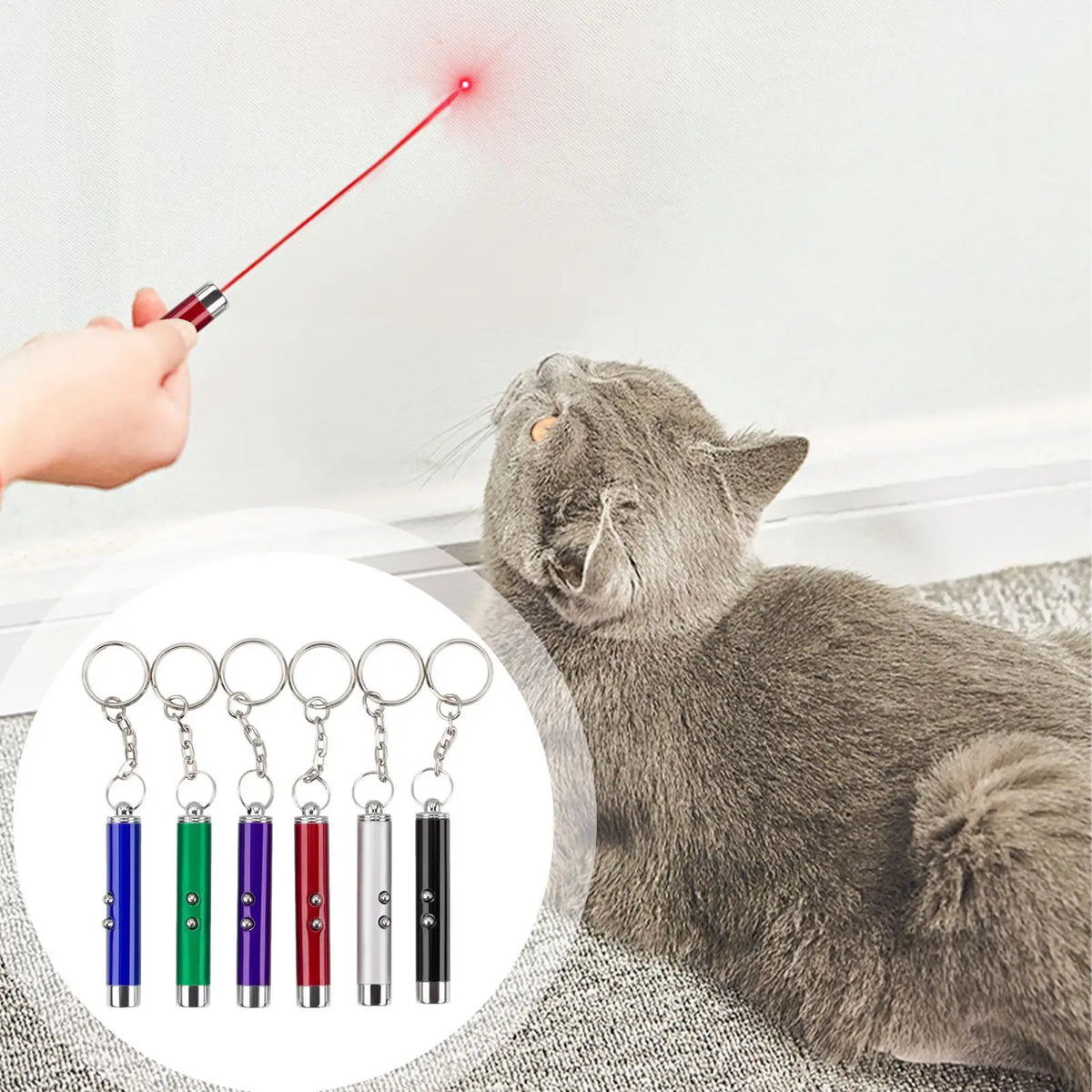 Cat Laser Pointer Toy Pen – LED Light & Keychain Flashlight Cat Laser Toy Axl
