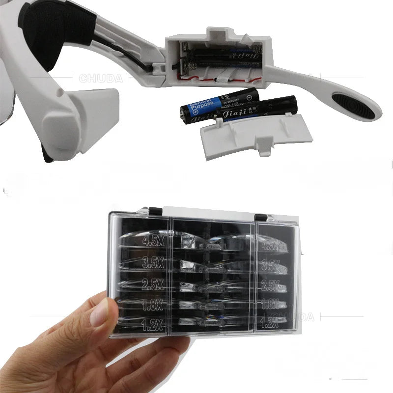LED Magnifier Glasses 1.2X–4.5X | Jewellery & Watch Loupe LED Magnifier Glasses Axl