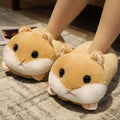 Cute Animal Fluffy Slippers – Women's Winter Cartoon Fur Slides Novelty Fur Slippers Axl Khaki Hamster Free Size (35-41)