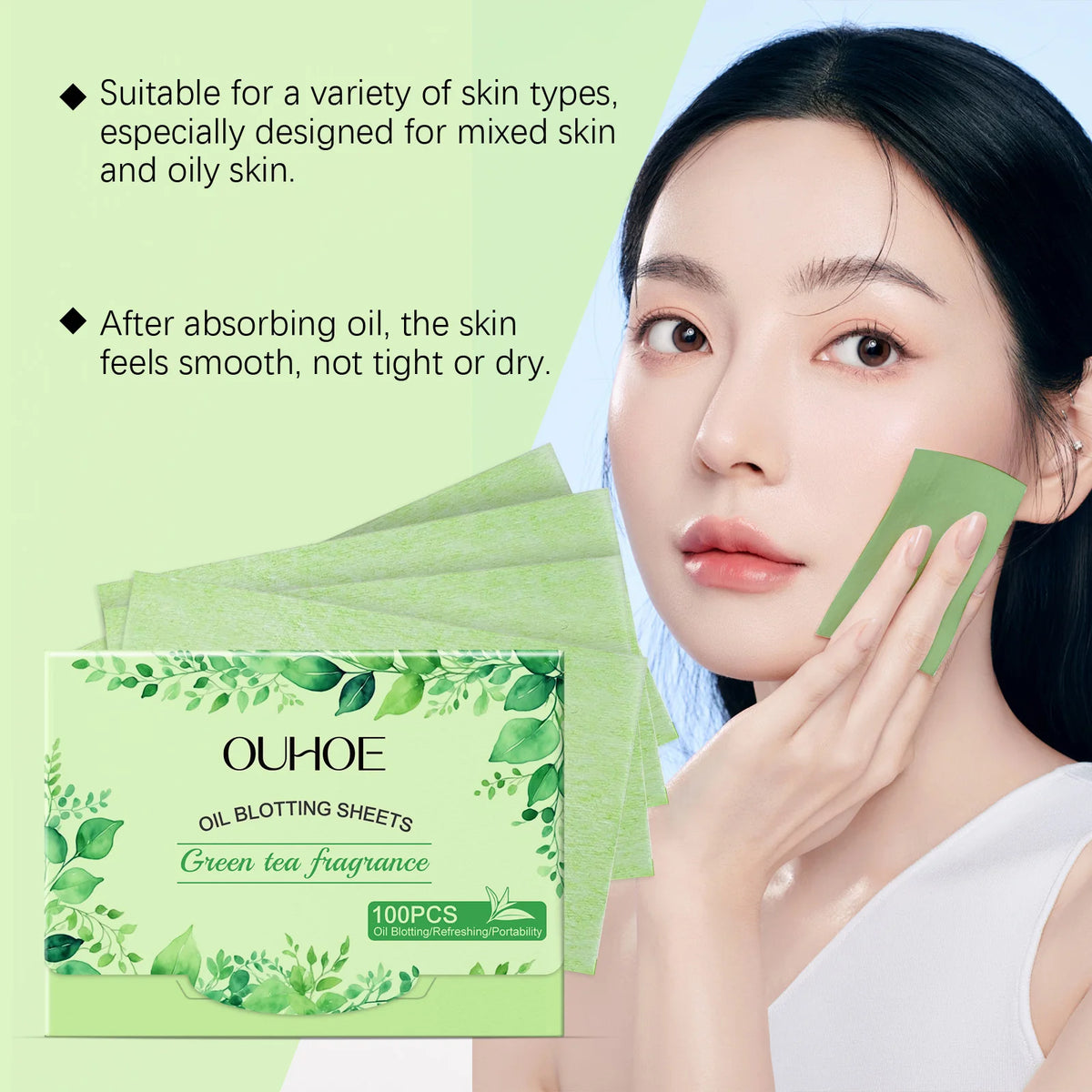 100-Pack Facial Oil Blotting Sheets – Matte Skin Control Facial Blotting Sheets Axl