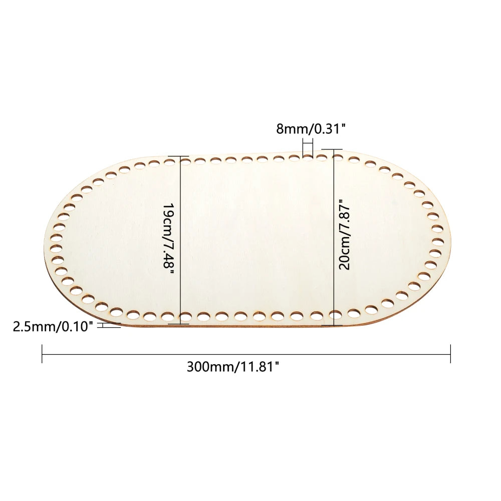 Oval Wood Crochet Basket Base 35x25cm | DIY Knitting Base Crochet Basket Base Axl AECH04-11481