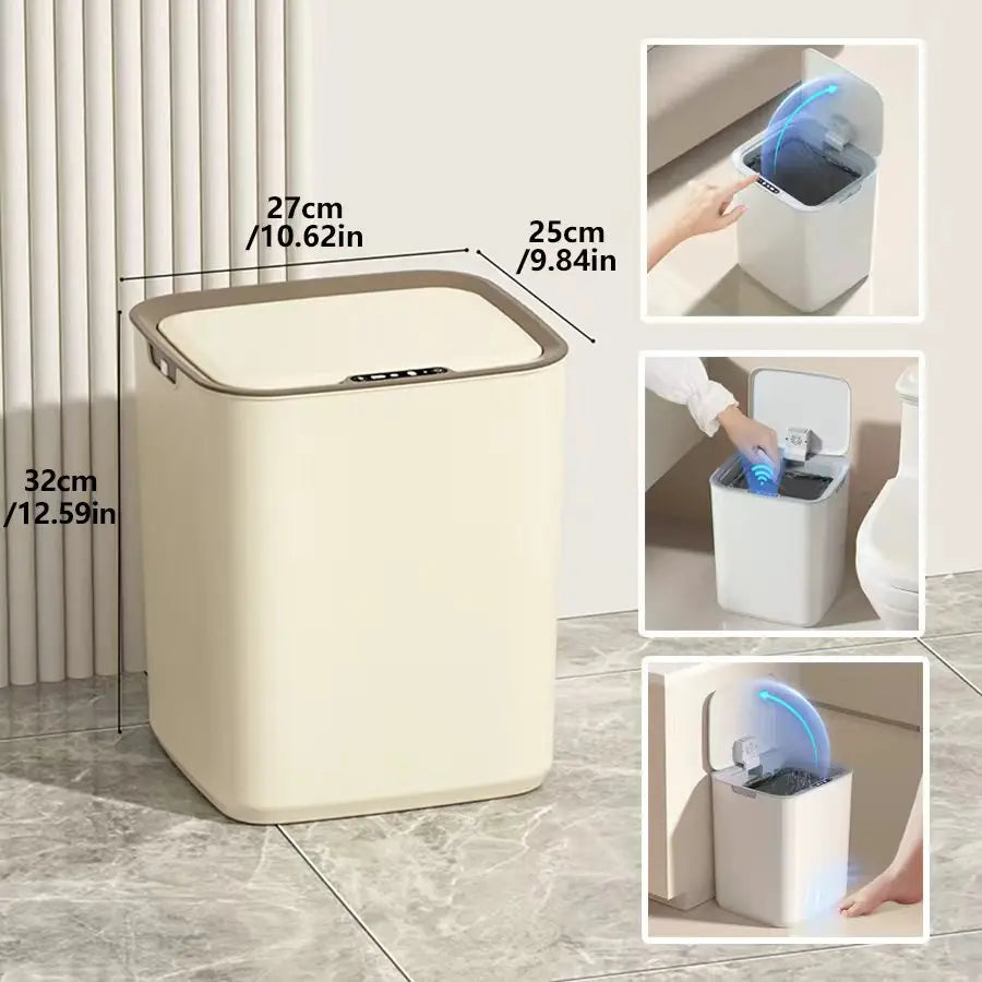 ONEKA Automatic Sensor Trash Can – Touchless Induction Bin Automatic Trash Can Axl Khaki