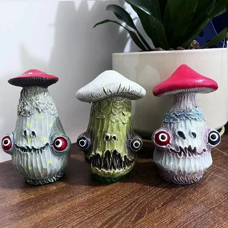 Resin Monster Skull Mushroom Figurine – Home & Garden Decor Resin Decorative Figurine Axl