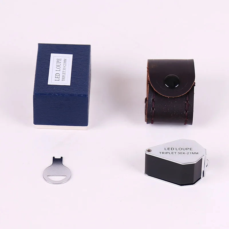 Pocket Foldable Jewellers Magnifying Glass – Coins, Stamps & Gems Jewellers Magnifier Loupe Axl