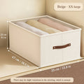 Oxford Fabric Storage Box with Handle – Clothes Organizer Fabric Storage Box Axl Beige-XXL-1PC