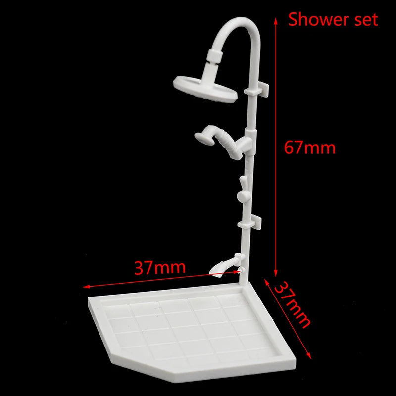 1:25 Dollhouse Miniature Bathroom Set – Toilet, Tub & Sink Dollhouse Accessory Set Axl Shower set