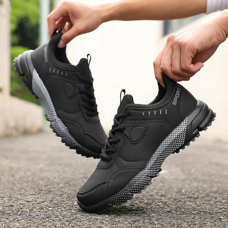 ZULIWAGN Men's Black Non-Slip Outdoor Sports Sneakers Men's Sports Sneakers Axl All Black 46