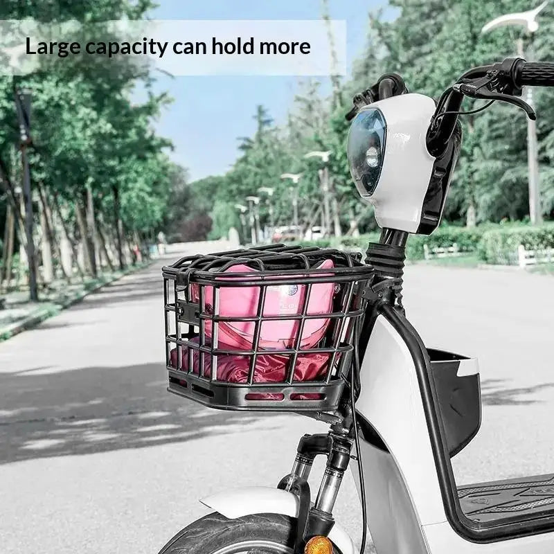 Black Detachable Bike Front Basket with Lid | Electric Bike Bicycle Front Basket Axl