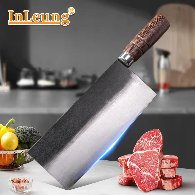 InLeung Hand Forged Chinese Cleaver – Sharp Kitchen Knife Kitchen Cleaver Knife Axl