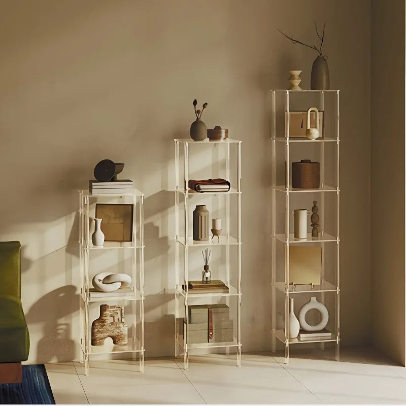 Acrylic Multi-Tier Transparent Storage Rack & Organizer Shelf Acrylic Storage Rack Axl