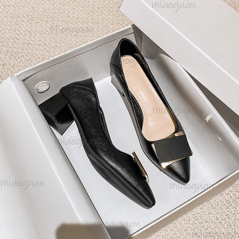 Women's Low Heel Pumps – Pointed Toe Slip-On Dress Shoes Low Heel Pumps Axl