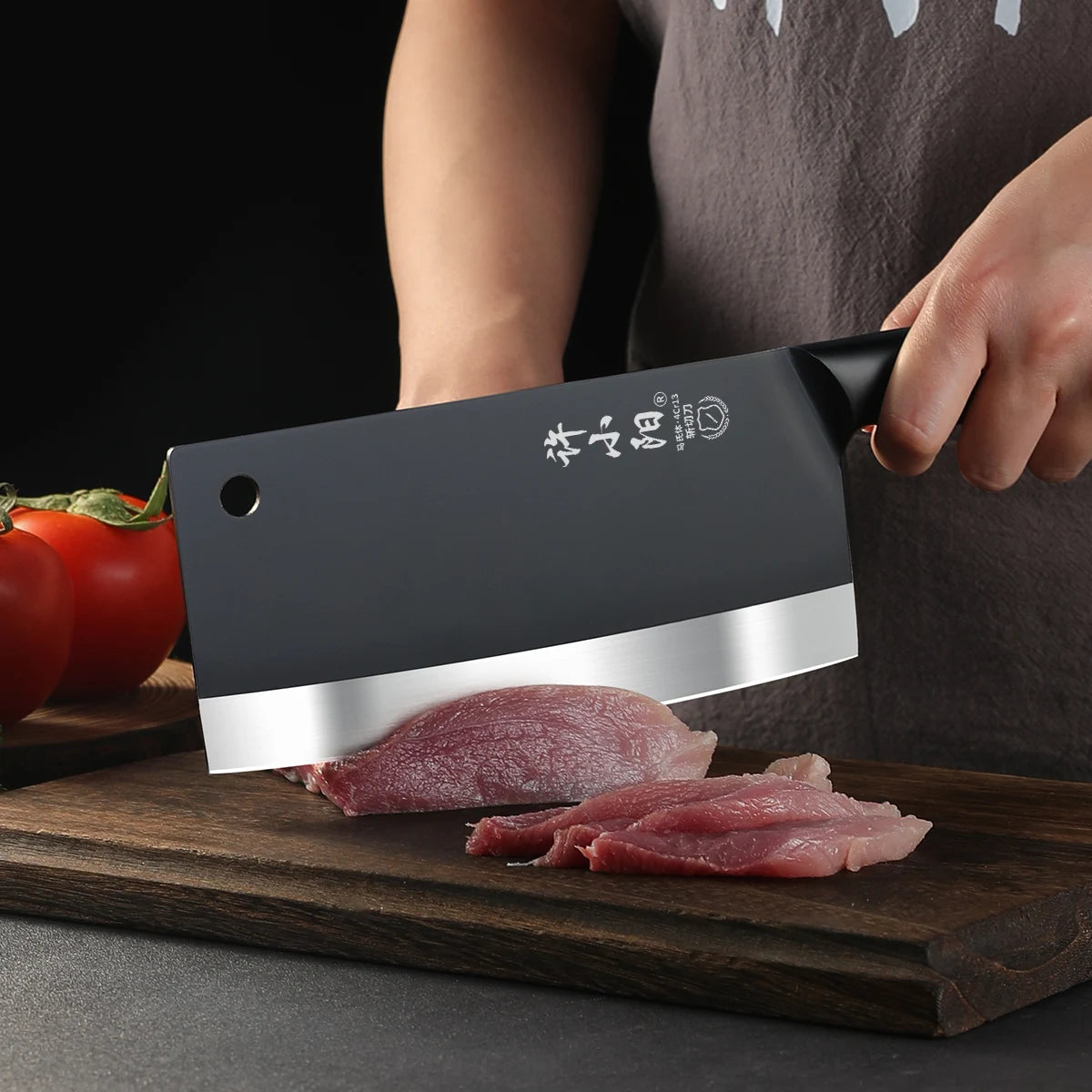 SHENJIU Black Blade All-Steel Chef Knife – Slicing Knife Kitchen Slicing Knife Axl
