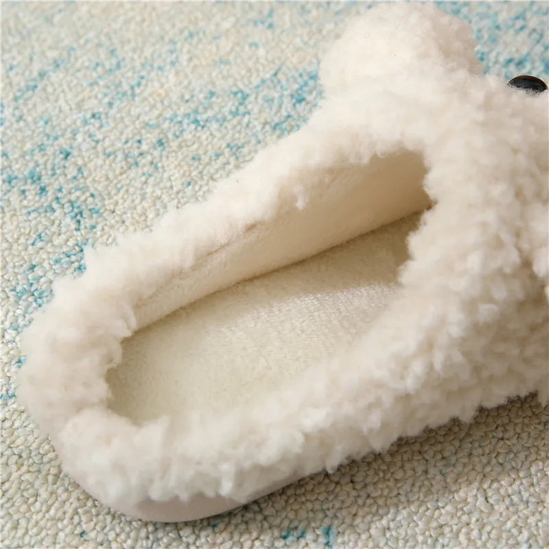 Cute Dog Plush Slippers Women – Warm Non-Slip Furry Indoor Women's Plush Slippers Axl