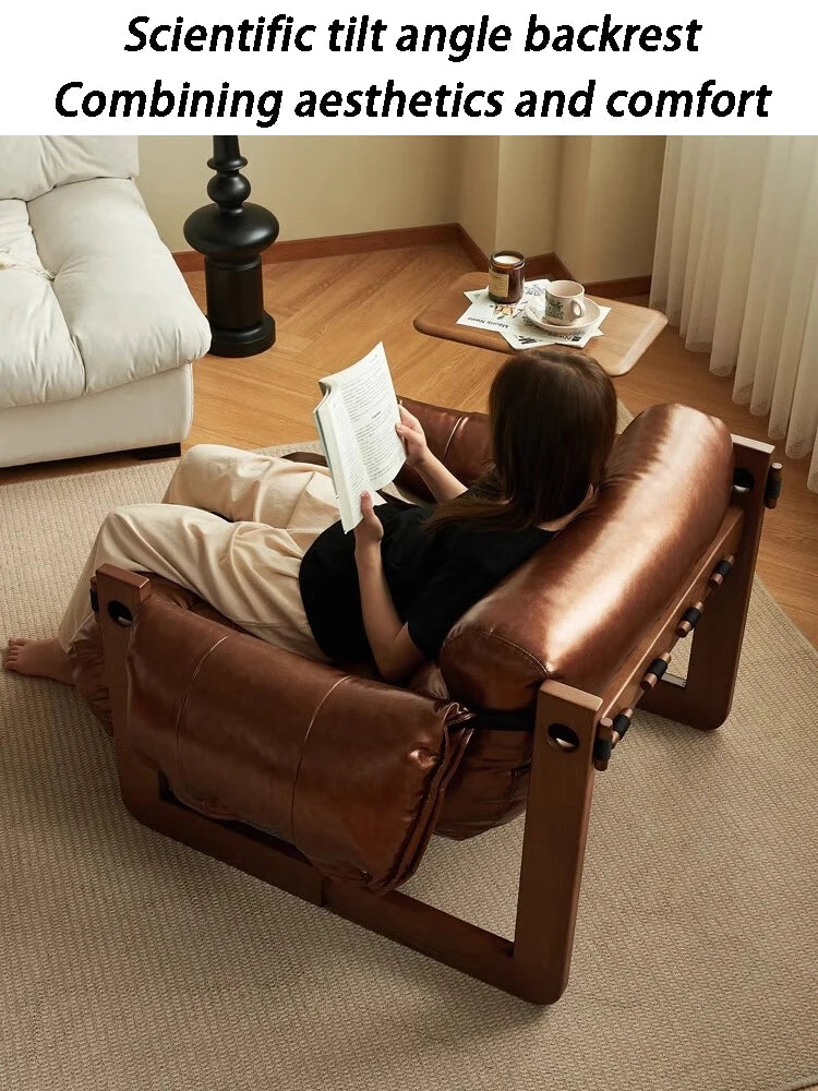 Luxury Faux Leather Armchair – Modern Single Lounge Chair Leather Lounge Armchair Axl