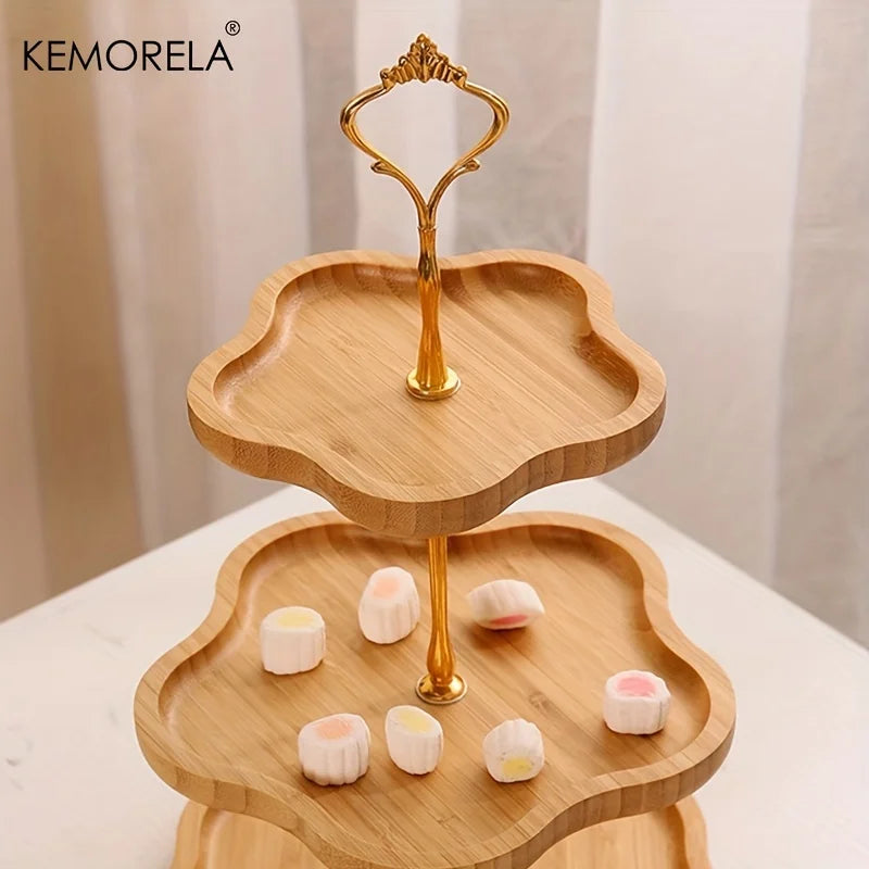 Wooden 2/3-Tier Dessert Stand – Cake, Cookie & Candy Tray Tiered Dessert Stand Axl