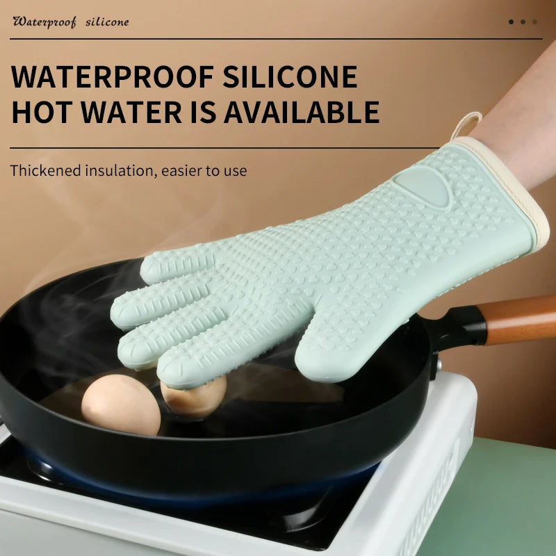 Heat-Resistant Silicone Oven & BBQ Gloves – Non-Slip Kitchen Silicone Oven Gloves Axl