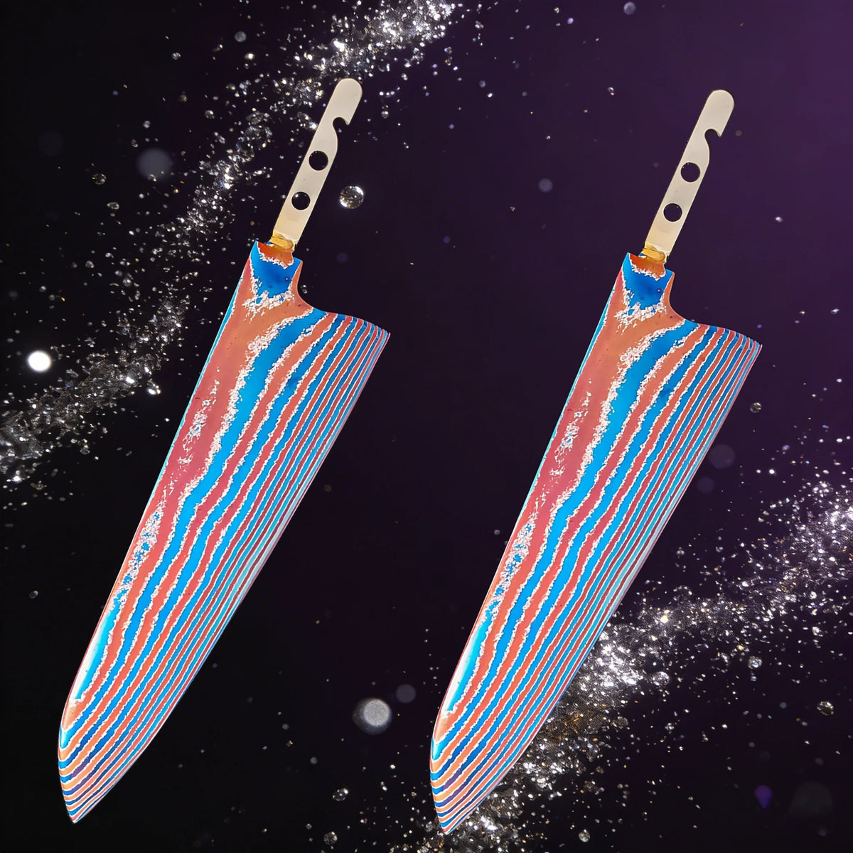 Damascus Steel Sashimi Knife Blade Set – DIY Forged 1–7 PCS Damascus Knife Blade Axl Chef Blade-2PCS