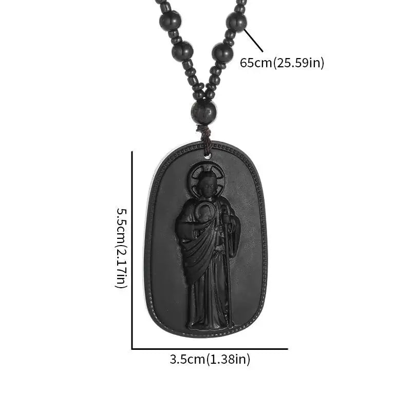 Imitation Jade Bodhisattva Pendant Necklace | Unisex Choker Pendant Necklace Axl