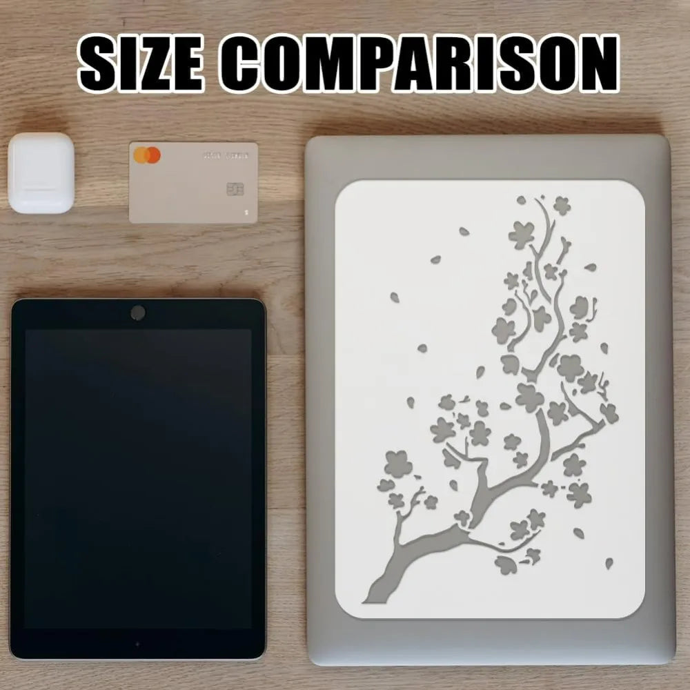 Cherry Blossom Tree Stencil – Large 8.3x11.7" Reusable PET Craft Stencil Axl