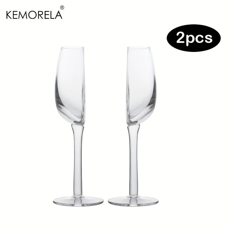 KEMORELA Semi-Circular Novelty Wine & Champagne Glasses Novelty Wine Glasses Axl 2PCS