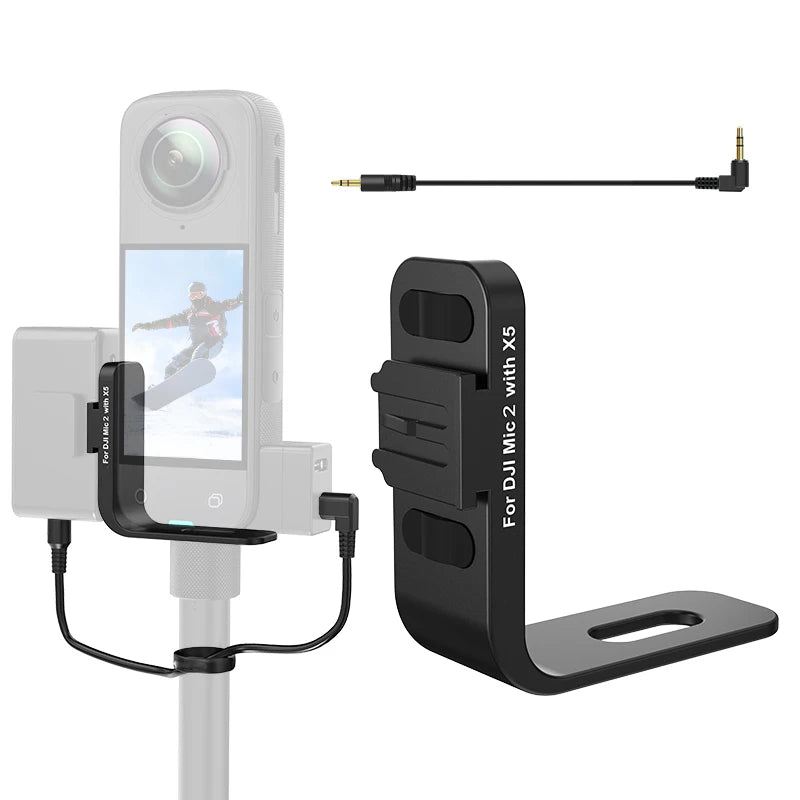 Cold Shoe Mount for Insta360 X5 & DJI Mic 2 Bracket Camera Mount Bracket Axl