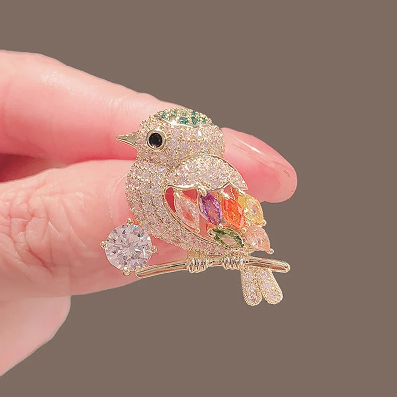 Crystal Rhinestone Bird Brooch Pin – Animal Badge for Women Crystal Brooch Pin Axl