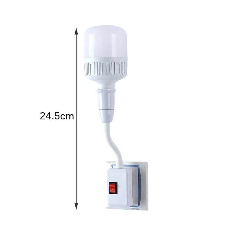 E27 Flexible Gooseneck Lamp Holder with Switch | 9.6" Socket Lamp Socket Adapter Axl