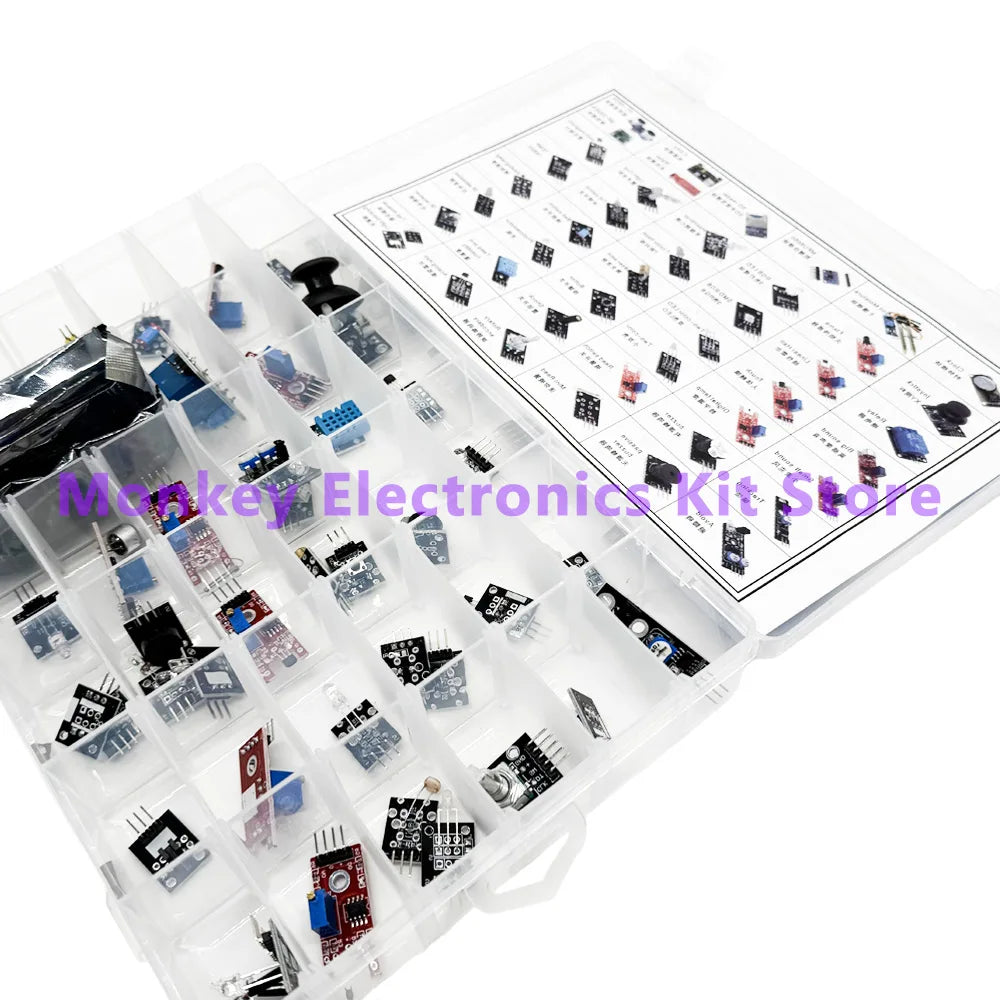 45-in-1 Sensor Modules Starter Kit for Arduino & Raspberry Pi Sensor Modules Kit Axl