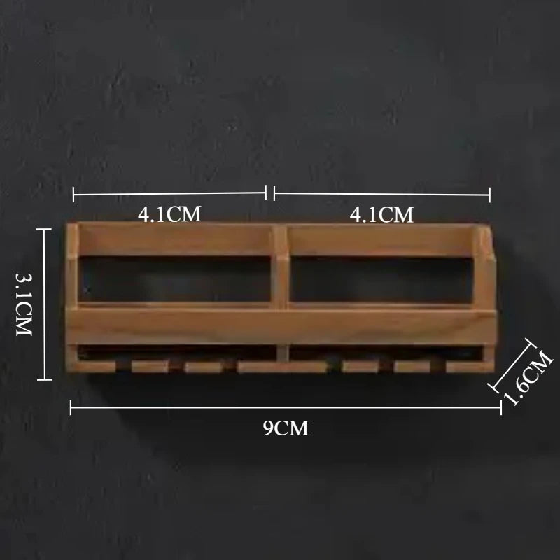 Wooden Mini Wine Rack Figurine – Dollhouse Shelf Ornament Decorative Figurine Axl Cherry Wood Color
