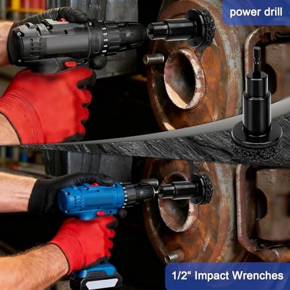 Wheel Hub Cleaning Kit – Rim & Brake Rust Removal Drill Tool Wheel Hub Cleaning Kit Axl