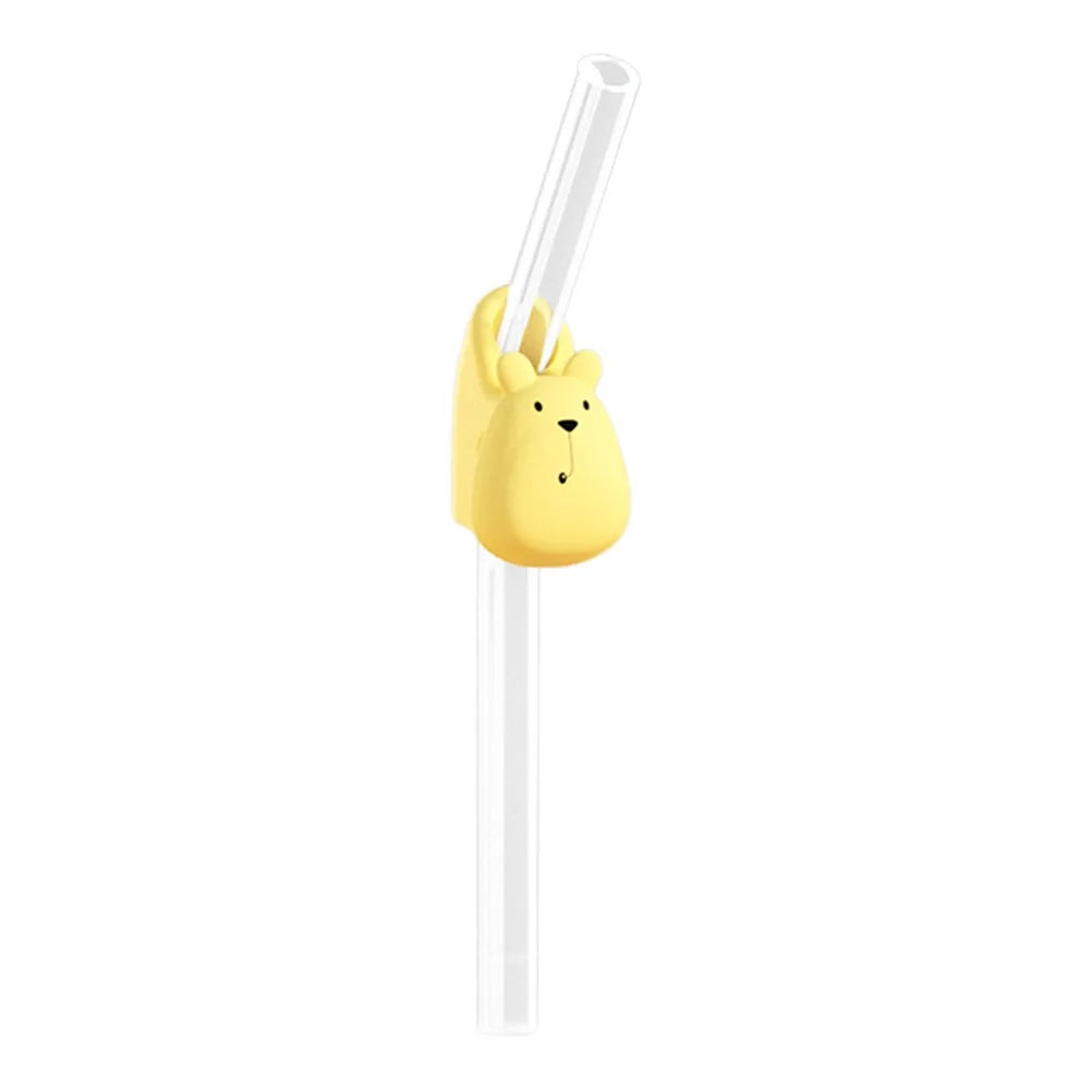 Soft Silicone Baby Buckle Straw – Portable Kids Cup Accessory Baby Feeding Straw Axl Yellow