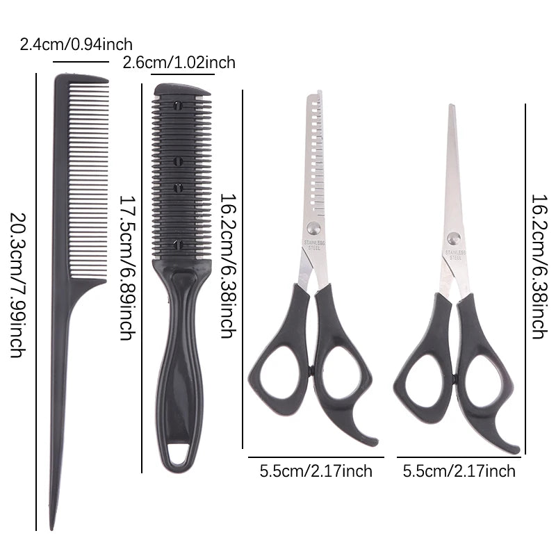 4-Piece Hair Scissors Set – Cutting & Thinning Shears Kit Hair Cutting Shears Axl one size