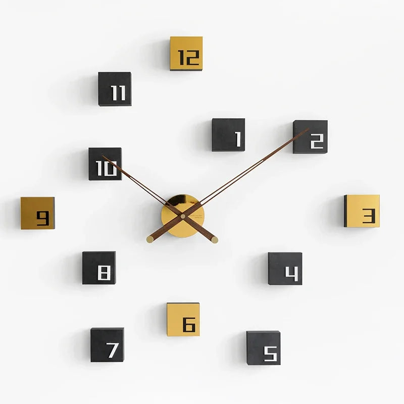 Nordic DIY Wood Wall Clock – Large Silent Quartz Home Decor Wall Clock Axl B 82.4X75.5CM
