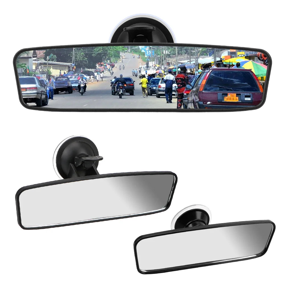 Wide-Angle Interior Rearview Mirror | Universal Suction Cup Interior Car Mirror Axl