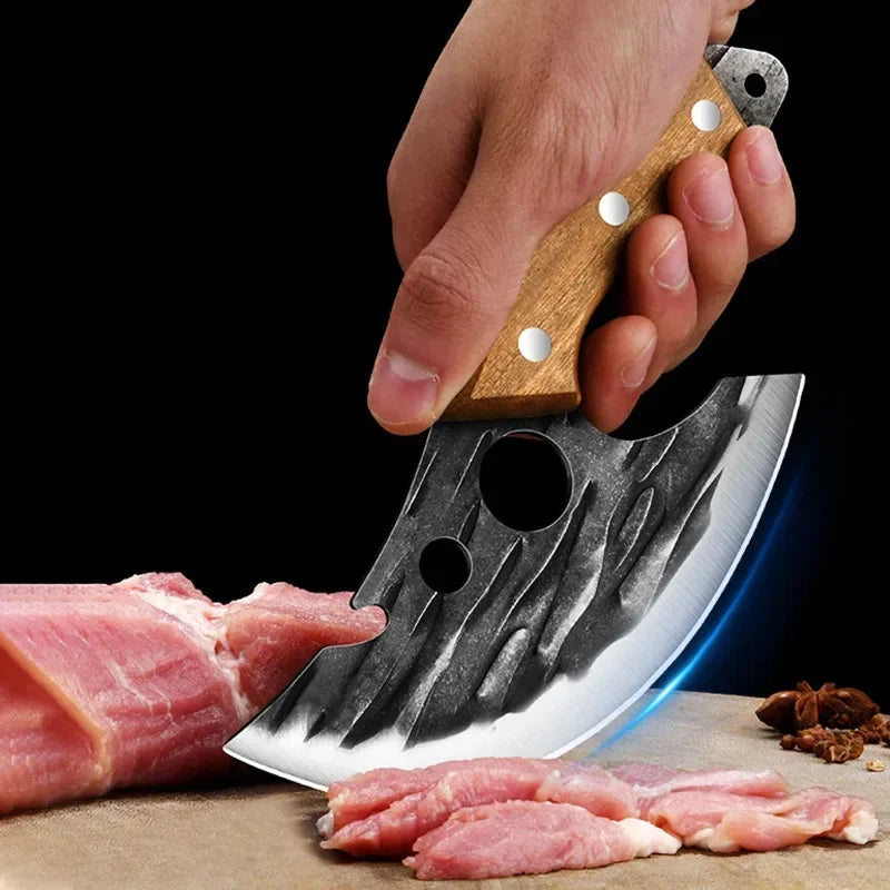 SHENJIU Hand-Forged Boning Knife – 12" Stainless Butcher Blade Boning Butcher Knife Axl