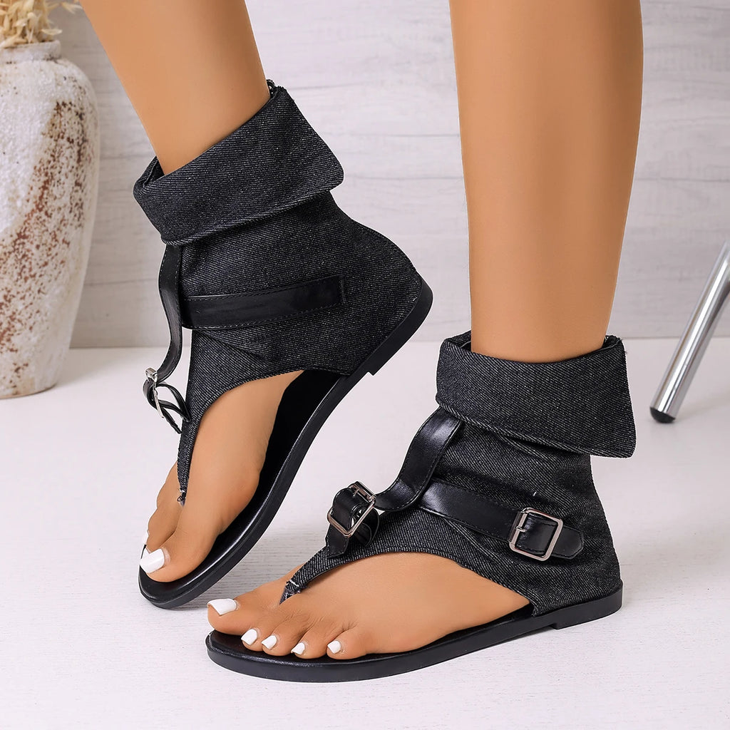 Women's Flat Slip-On Sandals | Casual Canvas Summer Sandals Flat Sandals Axl