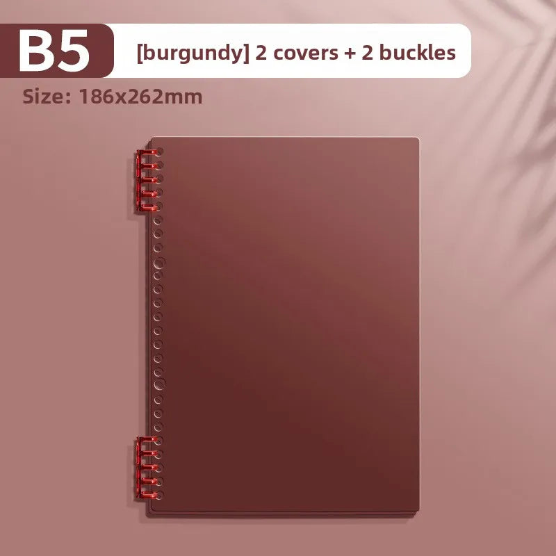 PP Transparent Loose-Leaf Binder Cover A4 A5 B5 – Colorful DIY Loose-Leaf Binder Cover Axl red-B5-1pcs