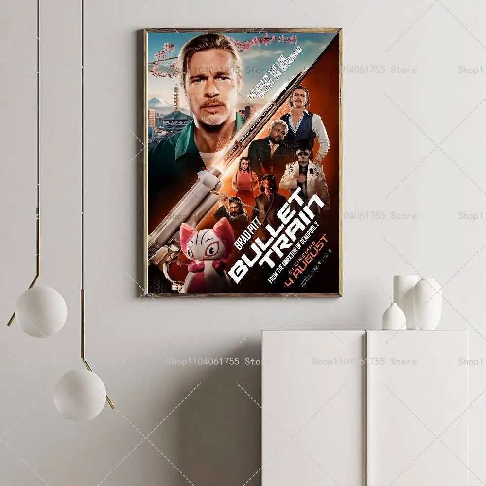 Bullet Train Movie Poster – Self-Adhesive Wall Art Print Movie Wall Poster Axl