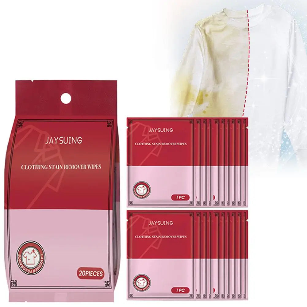 Portable Clothing Stain Removal Wipes – 20pc Emergency Cleaner Stain Removal Wipes Axl