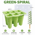 Silicone Popsicle Molds – 3D Spiral & Shell Ice Pop Maker Ice Pop Mold Axl Green-Spiral