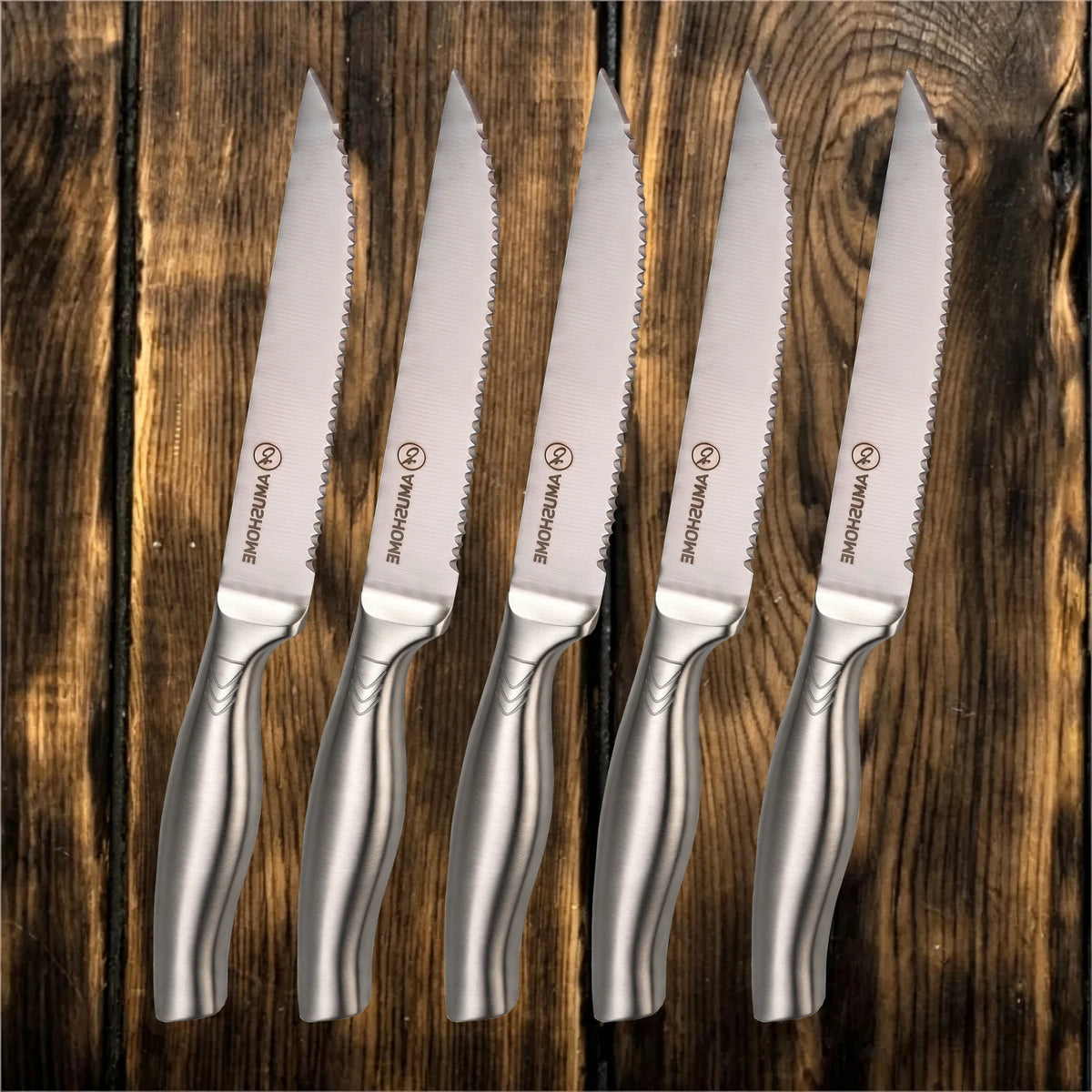 Stainless Steel Steak Knife Set – Serrated Blade 1/4/6/8 Piece Steak Knife Set Axl