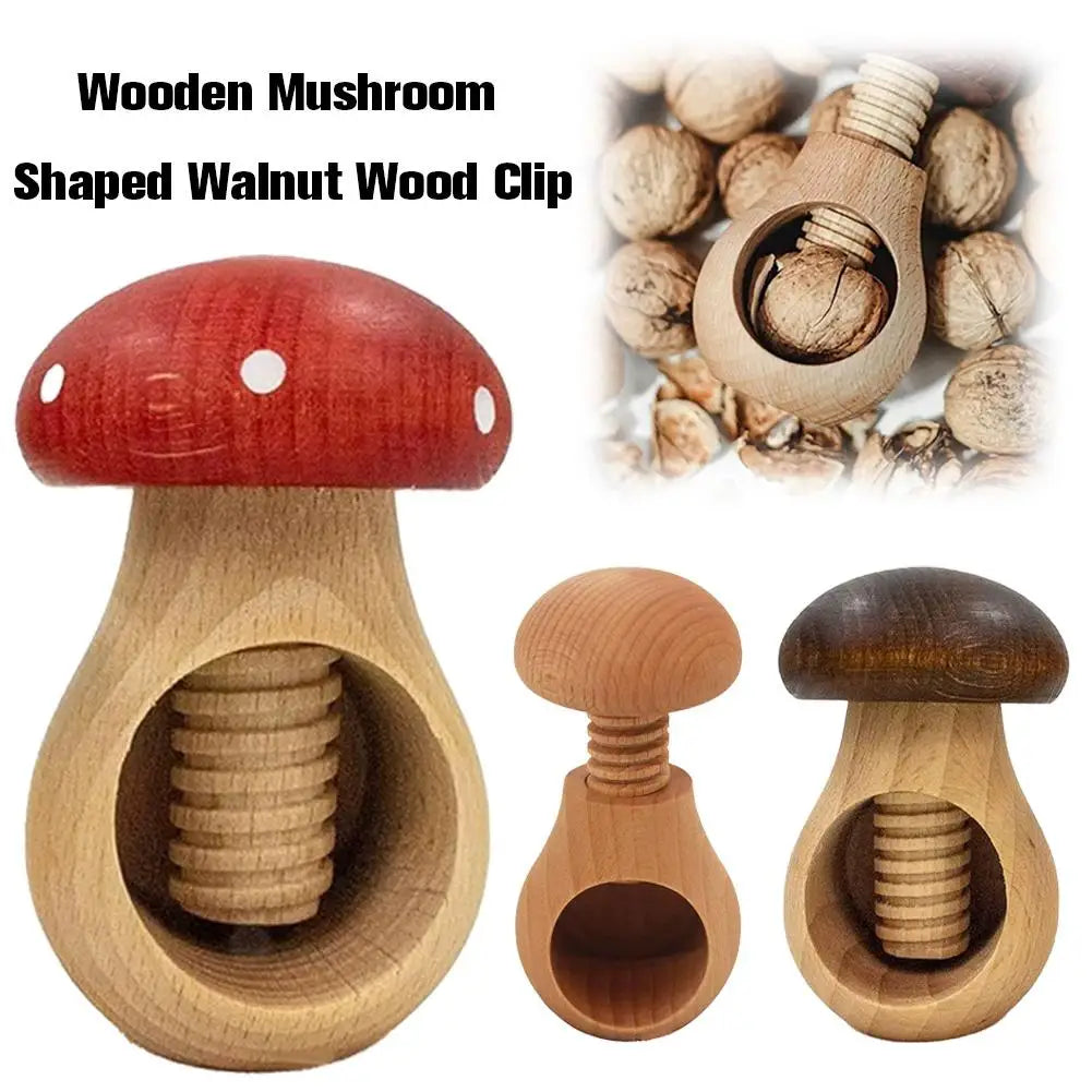 Mushroom Wood Nutcracker – Adjustable Nut Cracker Tongs Nut Cracker Tool Axl