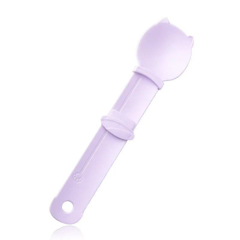 Long Handle Cat Food Extruder – Wet Food Squeeze Feeder Spoon Cat Food Feeder Axl Purple