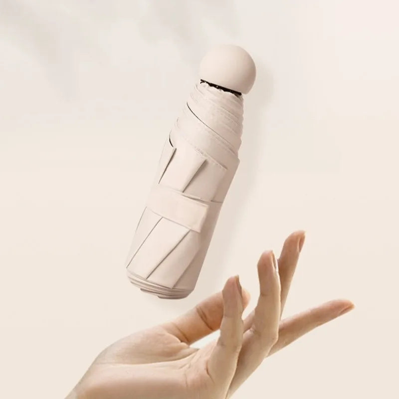 Mini Capsule Folding Umbrella UPF50+ Portable Sun Rain Travel Folding Travel Umbrella Axl