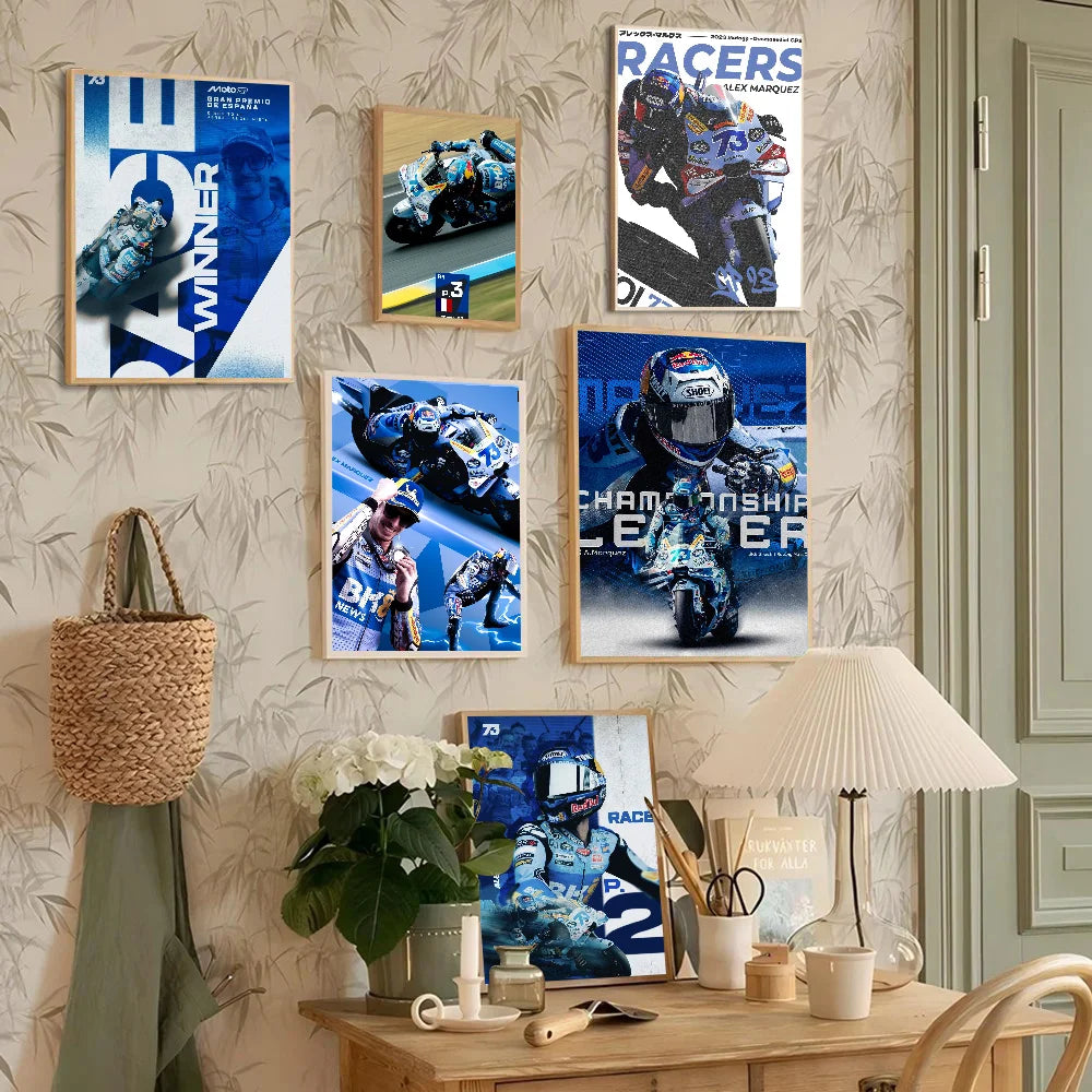 MotoGP Wall Poster – Self-Adhesive Waterproof Art Sticker Wall Art Poster Axl